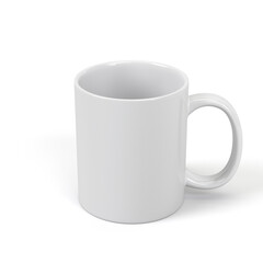 White mug on a white background