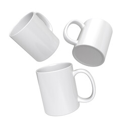 White mug on a white background