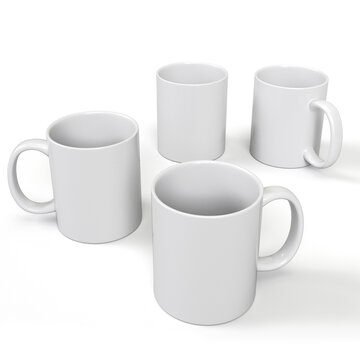 White mug on a white background
