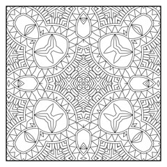 Mandala coloring page for adults. Mandala background. Mandala pattern coloring page. Hand drawn mandala pattern background. Vector black and white coloring page for coloring book.