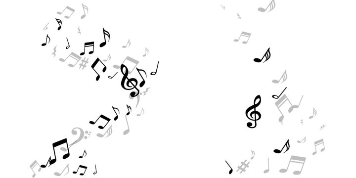 Musical notes flying vector design. Melody