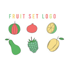 Fruit set logo vector design template illustration