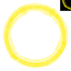 Circular Thin Lines Yellow Frame Isolated