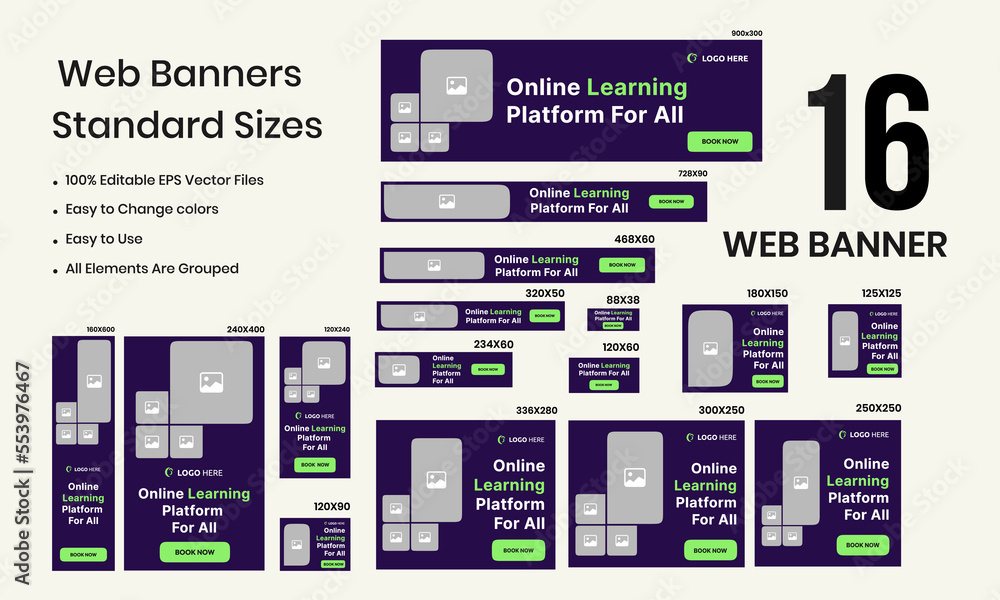 Wall mural design of online learning social media for business and education - clean and simple colorful vector