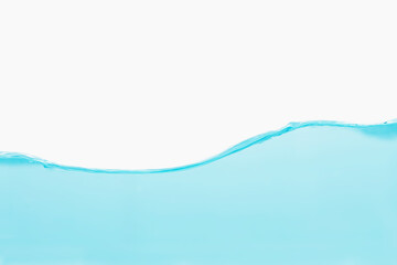 Sea wave surface, ripple and bubbles on white background.	