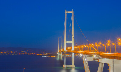 Osman Gazi Bridge (Izmit Bay Bridge). IZMIT, KOCAELI, TURKEY. Longest bridge in Turkey and the...
