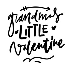 Valentine kids hand lettering illustration