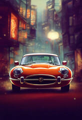 Fototapeta premium Retro colored car fictitious ,made with Generative AI