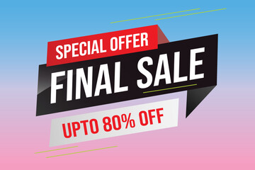 Special offer final sale tag. Banner design template for marketing. Special offer promotion or retail. background banner modern graphic design for store shop, online store, website, landing page