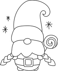 Gnome Outline Christmas Santa 