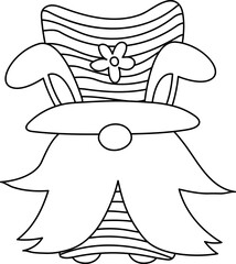 Gnome Outline Easter Egg Bunny 