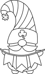 Gnome Outline St Patrick Four Leaf 
