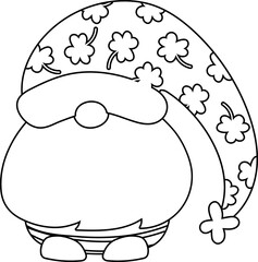 Gnome Outline St Patrick Four Leaf 
