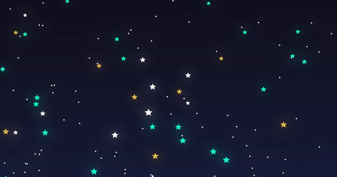 Abstract background animation of colorful starry sky landscape pattern