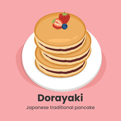 Dorayaki Japanese red bean pancake, traditional food