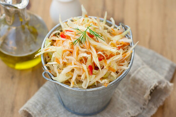 German cabbage salad Coleslaw style with sweet pepper