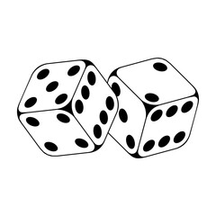 Dice icon vector set. Casino illustration sign collection. Excitement symbol. Passion logo.