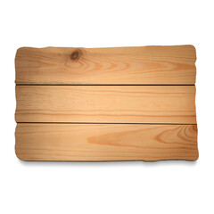 Empty wooden board isolated on white. Mockup for design