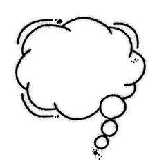 Speech or Thought Bubble . Urban street graffiti style with splash effects and drops on white background. Vector Illustration