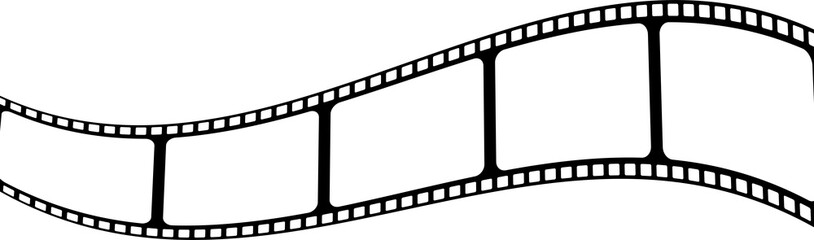 Curved film strip icon. PNG image - obrazy, fototapety, plakaty