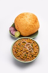 Chole bhature is a North Indian food dish. A combination of chana masala and bhatura or puri