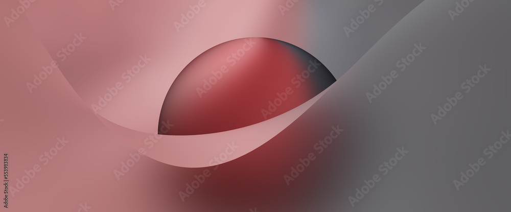 Poster 3d colorful abstract illustration background with sphere and lines