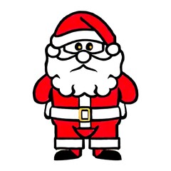 Cartoon Santa Claus isolated on a white background. Christmas art. Generative AI 