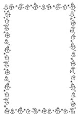 かわいい雪だるまのフレーム　1色　縦