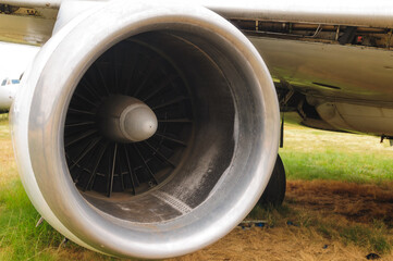 Abandoned aircraft with engines still installed