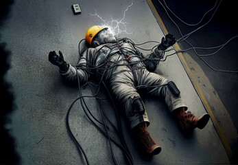 Man in uniform was electrocuted. Electrician what did wrong.