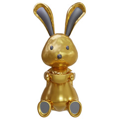 3D rabbit gold
