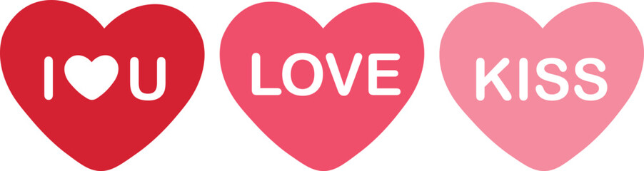 Set Valentines day hearts vector illustration