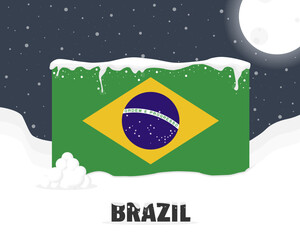 Brazil snowy weather concept, cold weather and snowfall, weather forecast winter banner idea