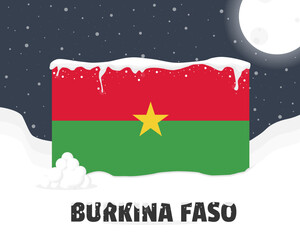 Burkina Faso snowy weather concept, cold weather and snowfall, weather forecast winter banner idea