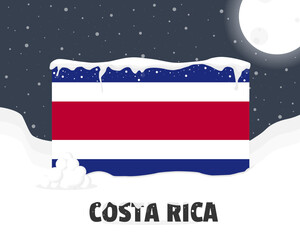 Costa Rica snowy weather concept, cold weather and snowfall, weather forecast winter banner idea