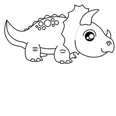 Triceratops cartoon for coloring page 