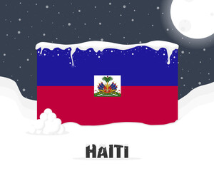 Haiti snowy weather concept, cold weather and snowfall, weather forecast winter banner idea