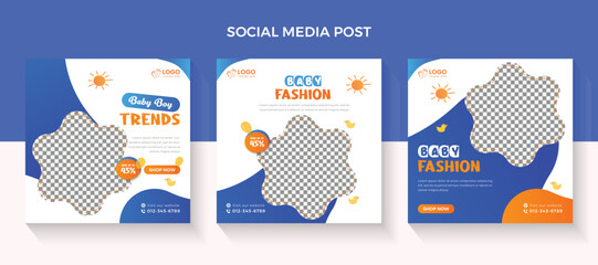 kids fashion sale social media post and New Baby fashion sale fashion template, kids post,social post, baby post,social media banner, social template, sale banner, promotion banner, baby fashion, 
