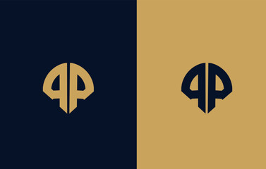 Modern monogram qp logo or initial letter pq logo design template