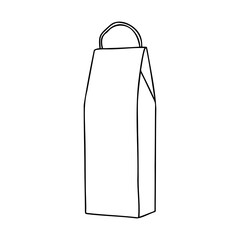 Paper package with handle for two bottle. Mockup for takeaway. Delivery service concept.