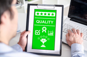 Quality concept on a clipboard