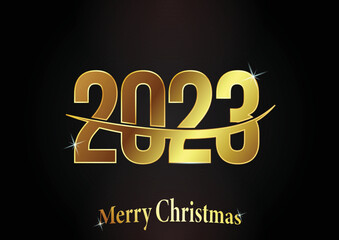 Luxury gold gradient 2023 new year text