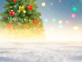 Christmas background with christmas tree