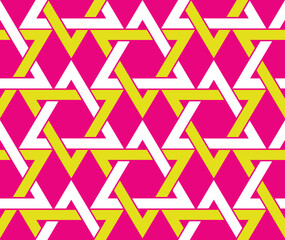 Abstract Geometric Retro Triangles Stars Seamless Vector Pattern Trendy Fashion Colors Minimalist Complex Shapes Perfect for Allover Fabric Print or Wrapping Paper