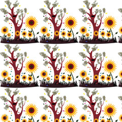 Flower tree pattern design