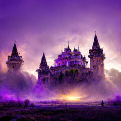 Fototapeta na wymiar Magic unusual fairytale palaces.