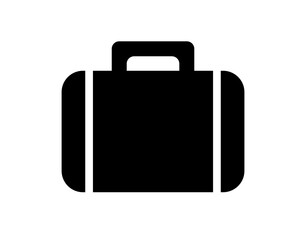Suitcase icon for travel and business. Luggage concept for objects and clothes on white background