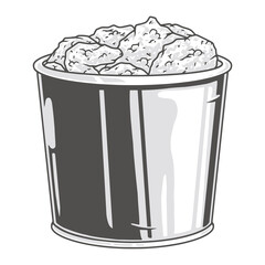 Chicken bucket colorful sticker detailed