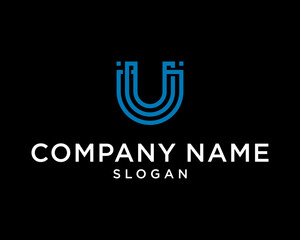 business logo design modern logo initial U geometris