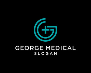 logo modern medical initial G simple 